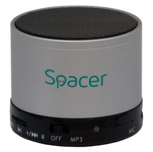 Boxe portabile Spacer Toppper, 10 W RMS, Argintiu (SPB-TOPPER-SILV)