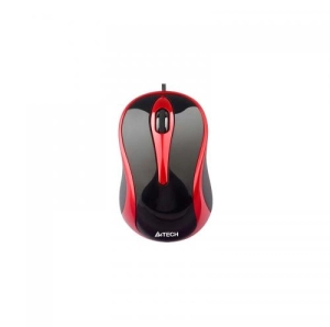 Mouse A4Tech, Optic, Cu fir, 1600 DPI, Negru-Rosu (N-350-2)