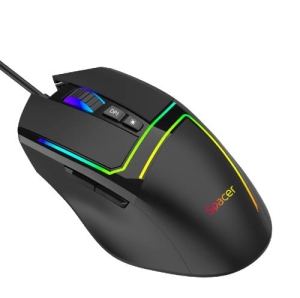 Mouse Gaming Spacer, Optic, Cu fir, 16000 DPI, Negru (SPGM-ALIEN-PRO)