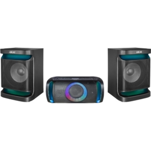 Party Speaker AKAI Dual Speaker MX5, 200 W RMS, Negru (DUAL SPEAKER SYSTEM MX5)