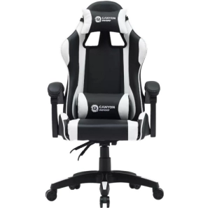 Scaun gaming Canyon Core SGCH2, Negru / Alb (CNE-SGCH2W)