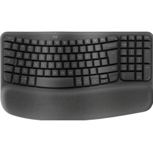 Tastatura Ergonomic Logitech WAVE KEYSERGONOMIC KB GRAPHITE/US INTL - 2.4GHZ/BT-973 UNIV., Membrana,